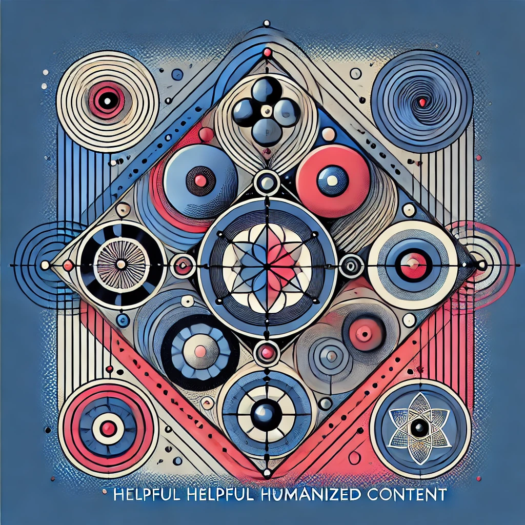 Helpful Humanized Content – A sacred geometry design symbolizing clarity, trust, and effortless communication through interconnected circles and patterns, representing the power of simple, authentic content creation