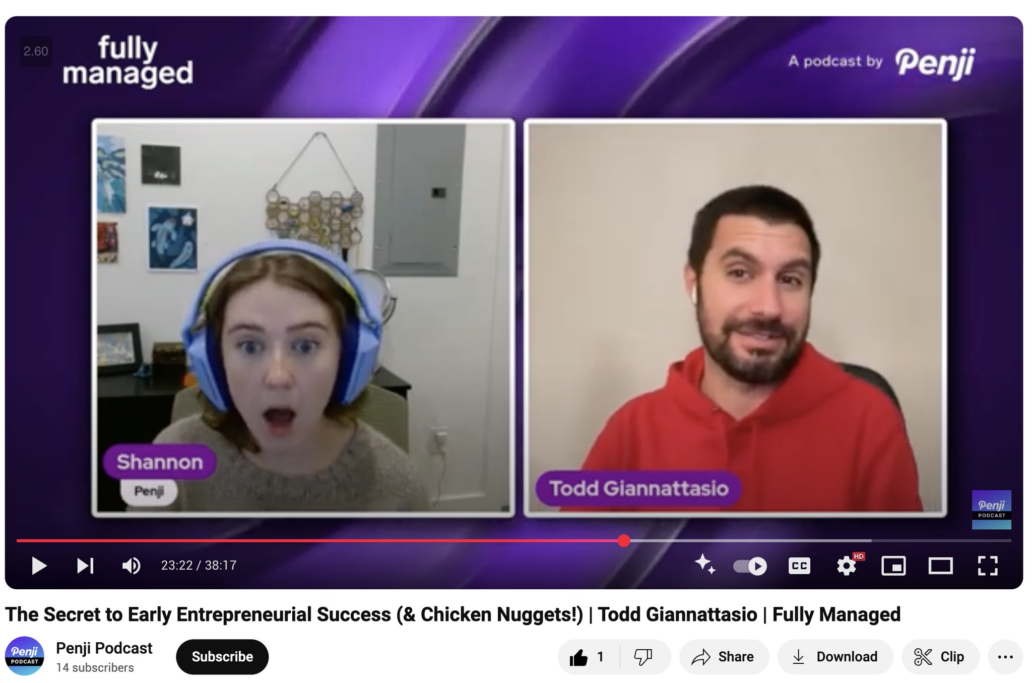 penji podcast chicken nugget face screenshot